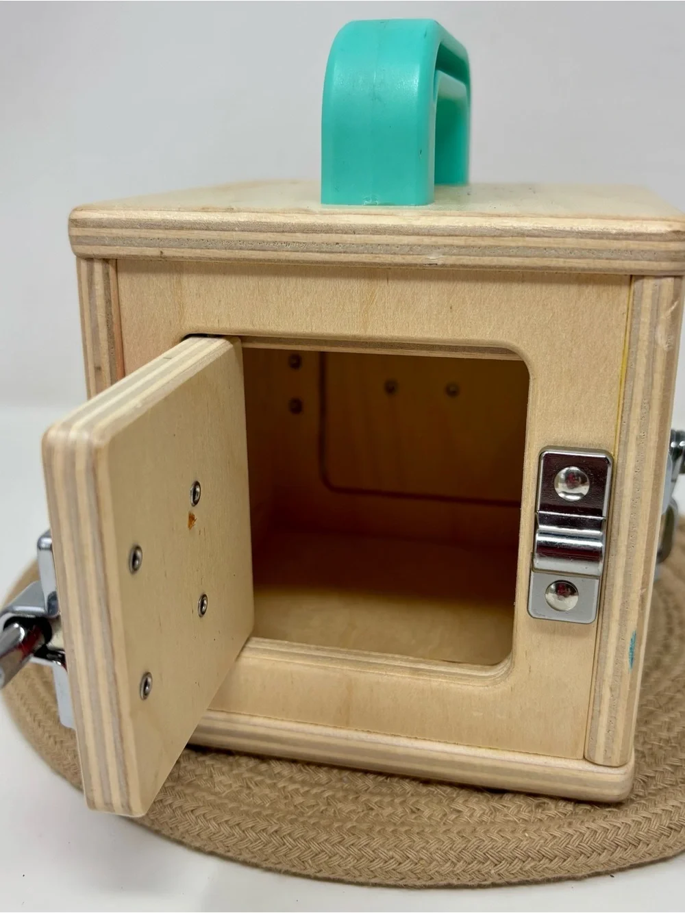 Lovevery Wooden Latches Lock Box The Realist Montessori Learning Portable Toy
